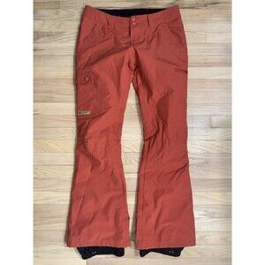 DC Recruit Snowboard Ski Pant 10K Waterproof Orange Cargo Zip Pocket Women Large